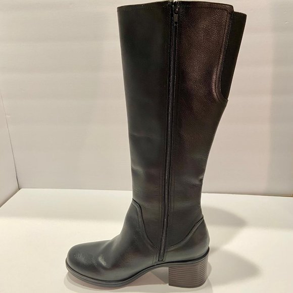 Clarks Women's Wide Calf Knee High Boot - Hollis Moon - 8M - Black Leather -NEW - Picture 7 of 10
